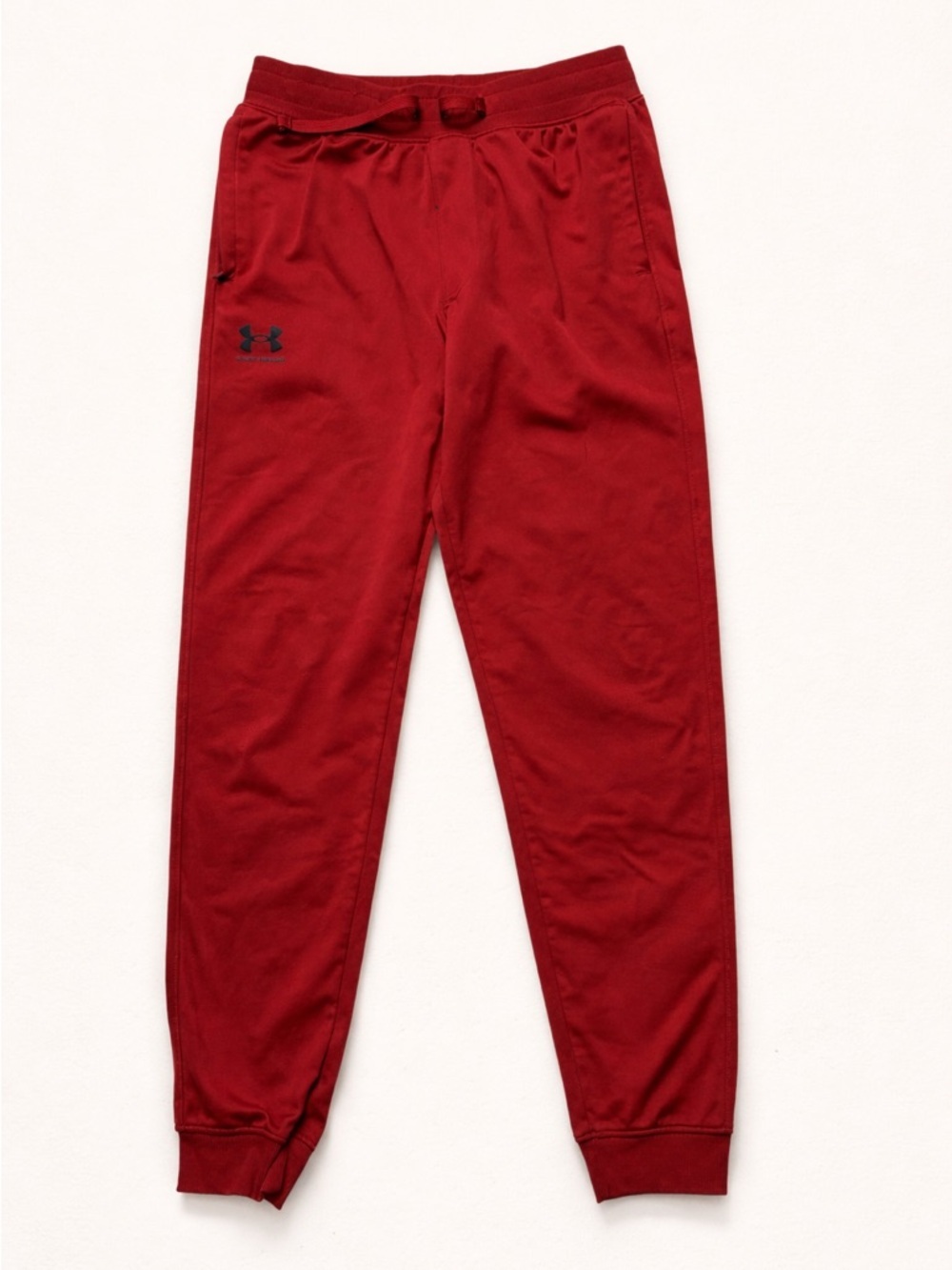 Under Armour Deep Red Joggers Youth Large YLG Athletic Sweatpants Boys Unisex